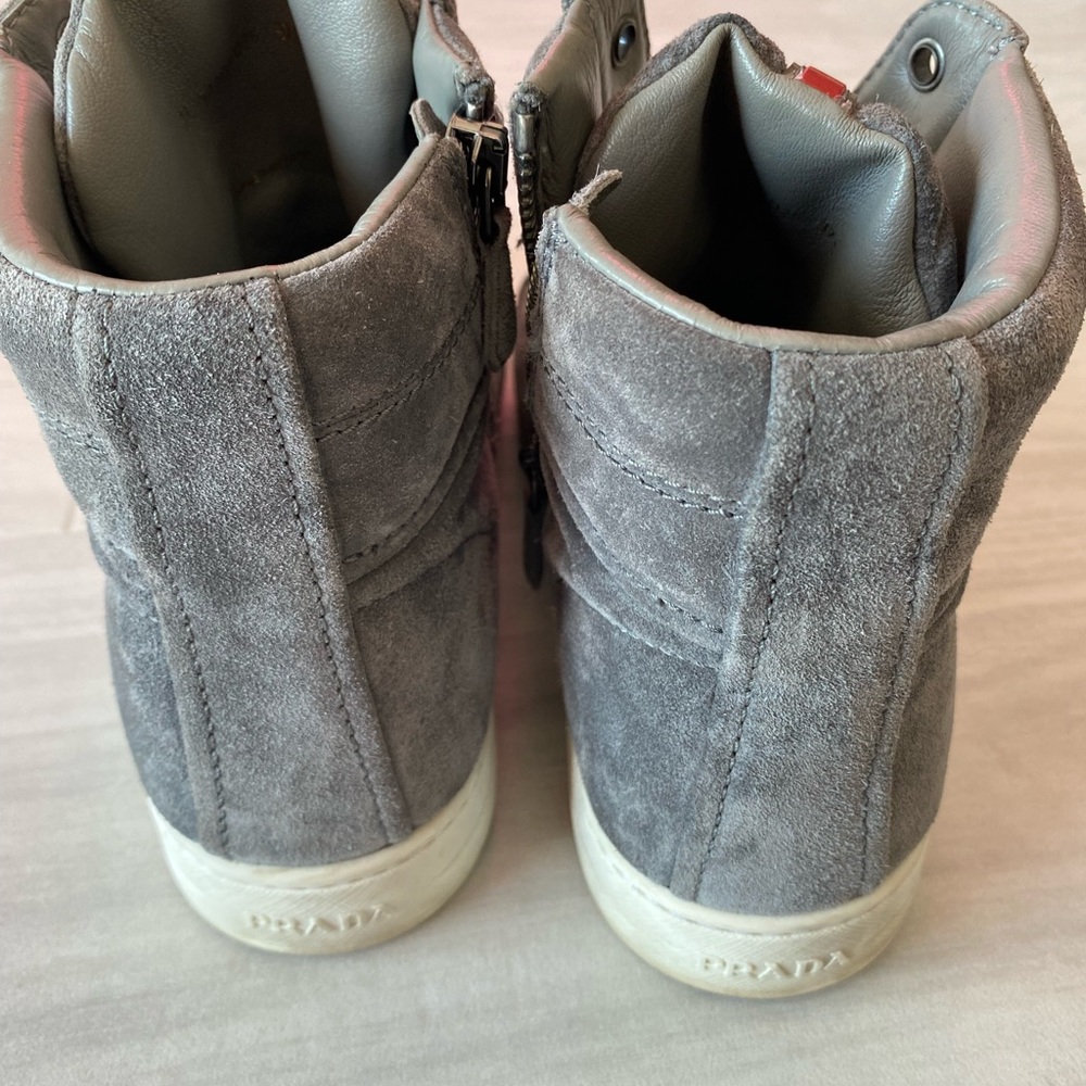 Prada Grey Suede lace up high top sneakers. Size 37.5 - Picture 8 of 8